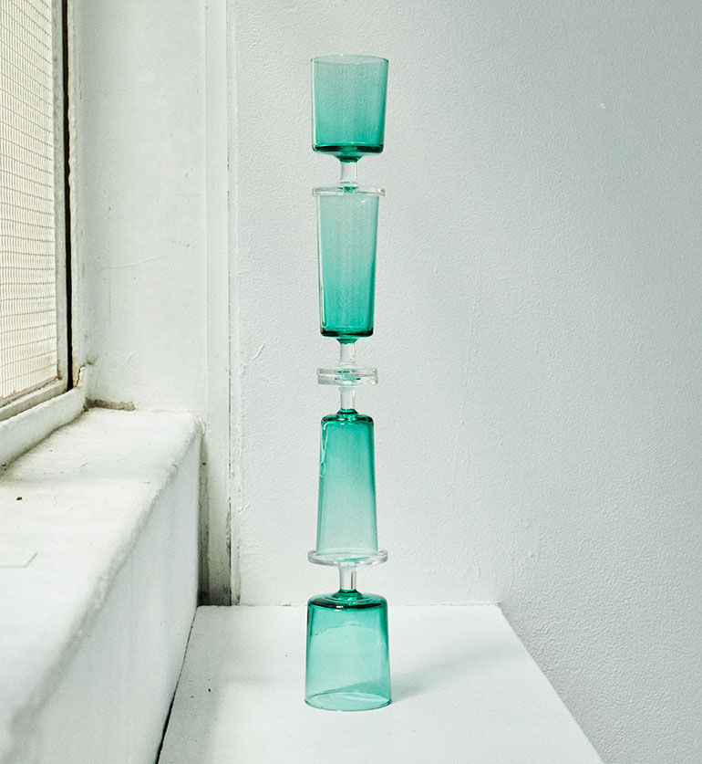 Verre à eau vintage Suède vert