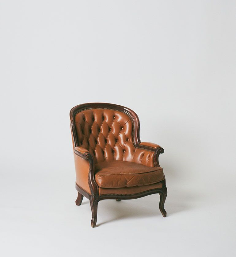 Fauteuil Bohème style cuir vintage